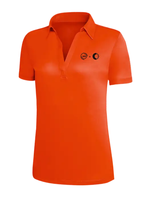 Orange Silk Touch Womens Performance Polo w/365 Cantaloupe Logo