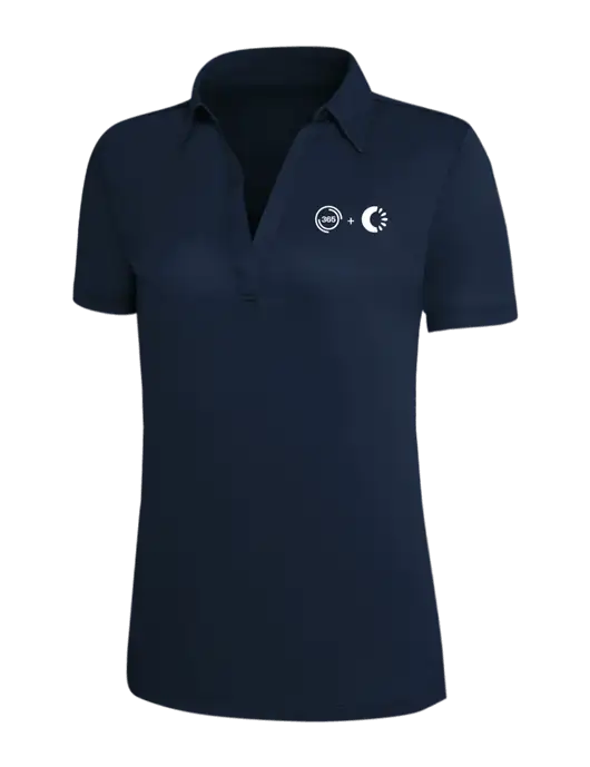 Navy Silk Touch Womens Performance Polo w/365 Cantaloupe Logo