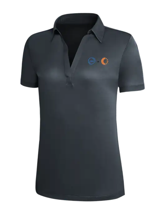 Dark Grey Silk Touch Womens Performance Polo w/365 Cantaloupe Logo