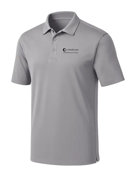Light Grey Silk Touch Performance Polo w/365 Cantaloupe Logo