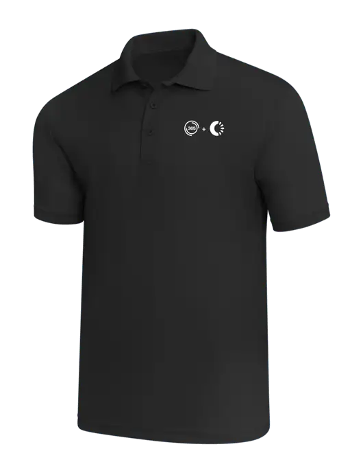 Black PosiCharge RacerMesh Polo w/365 Cantaloupe Logo