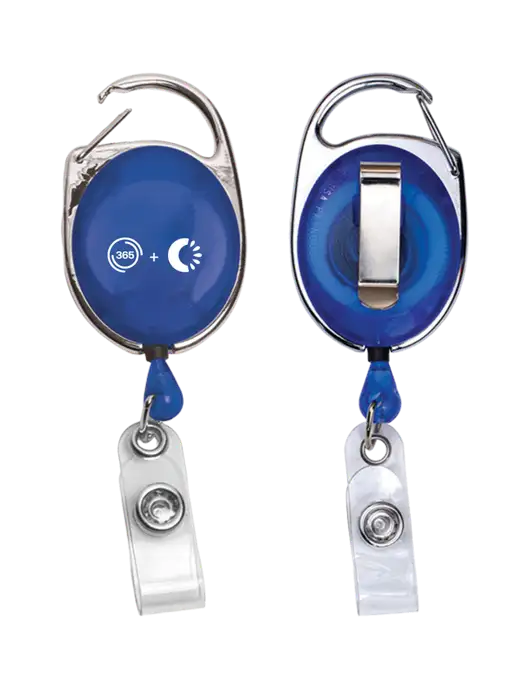 Royal Carabiner Style Badge Reel and Badge Holder w/365 Cantaloupe Logo