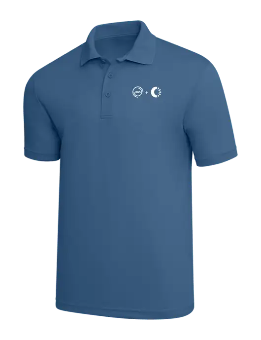 Slate Blue PosiCharge RacerMesh Polo w/365 Cantaloupe Logo