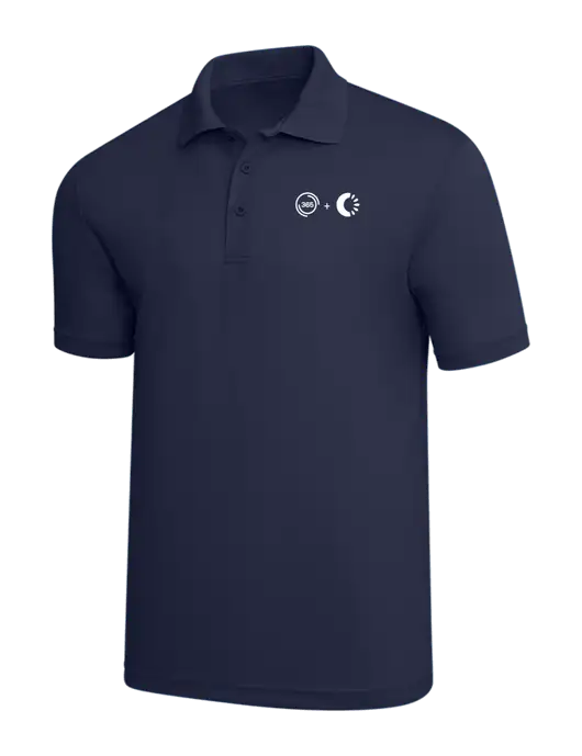 Navy PosiCharge RacerMesh Polo w/365 Cantaloupe Logo