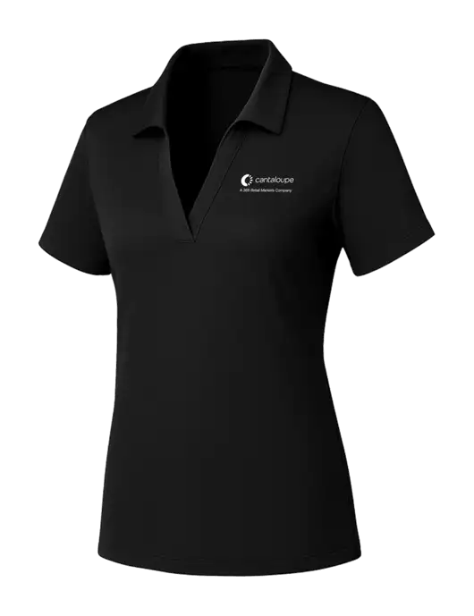 Womens Black PosiCharge RacerMesh Polo w/365 Cantaloupe Logo