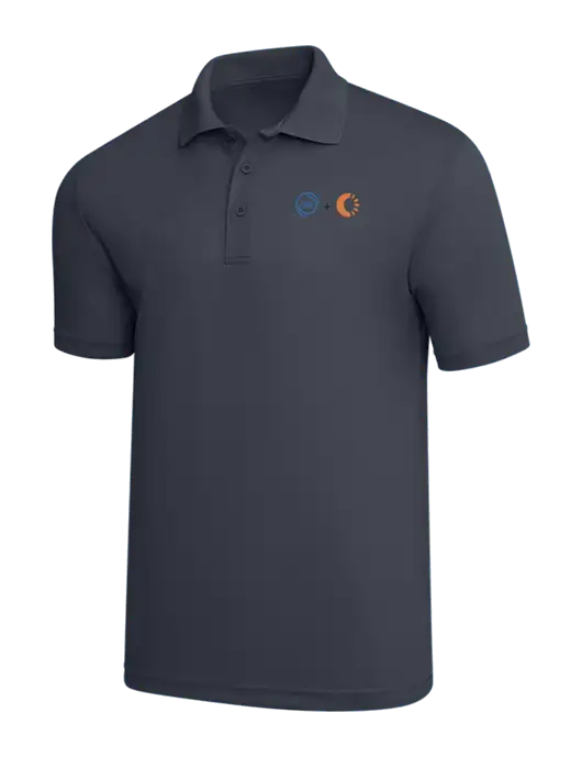 Dark Grey PosiCharge RacerMesh Polo w/365 Cantaloupe Logo