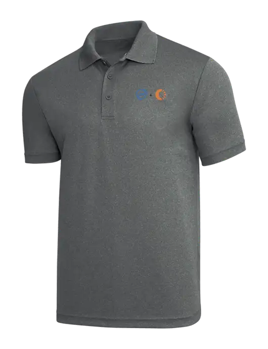 Medium Grey Heather PosiCharge RacerMesh Polo w/365 Cantaloupe Logo