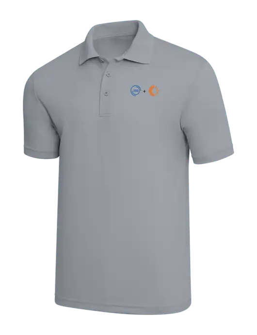 Light Grey PosiCharge RacerMesh Polo w/365 Cantaloupe Logo
