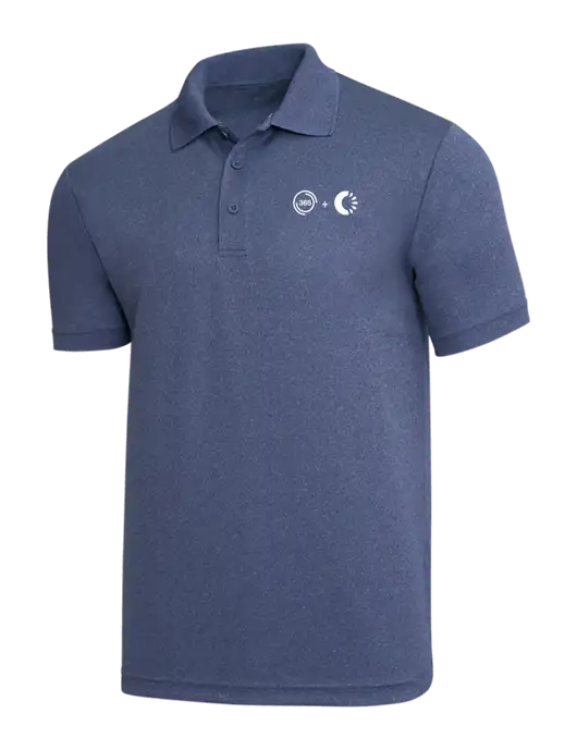 Light Navy Heather PosiCharge RacerMesh Polo w/365 Cantaloupe Logo
