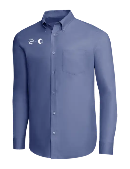 Brooks Brothers Light Navy Wrinkle-Free Stretch Pinpoint Shirt w/365 Cantaloupe Logo