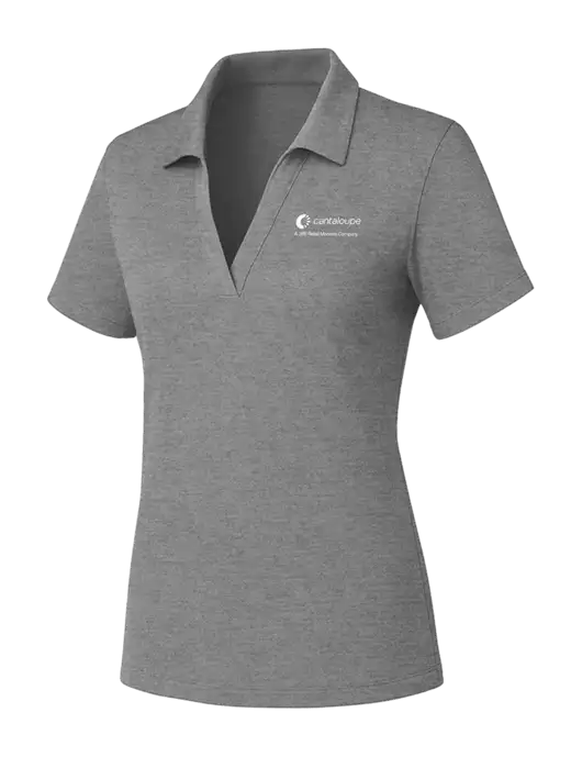 Womens Medium Grey Heather PosiCharge RacerMesh Polo w/365 Cantaloupe Logo
