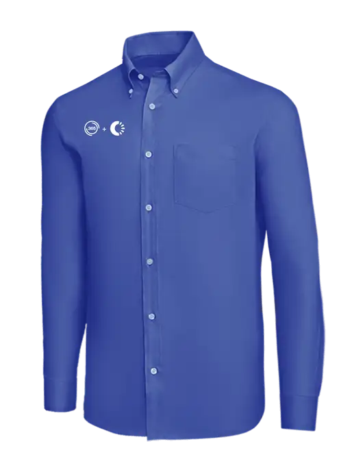 Brooks Brothers Dark Royal Wrinkle-Free Stretch Nailhead Shirt w/365 Cantaloupe Logo