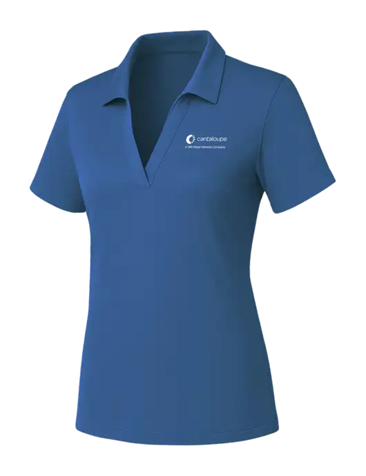 Womens Slate Blue PosiCharge RacerMesh Polo w/365 Cantaloupe Logo