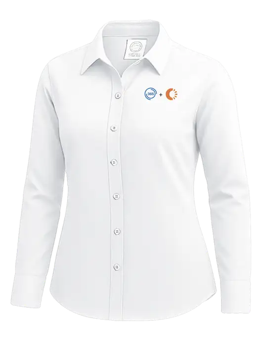 Brooks Brothers Womens White Wrinkle-Free Stretch Nailhead Shirt w/365 Cantaloupe Logo