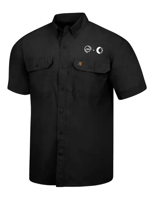 Carhartt Force Black Solid Short Sleeve Shirt w/365 Cantaloupe Logo