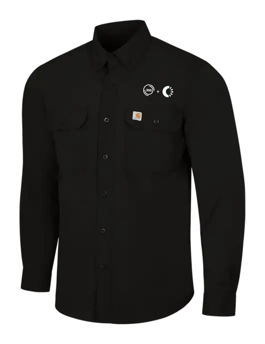 Carhartt Force Black Solid Long Sleeve Shirt w/365 Cantaloupe Logo