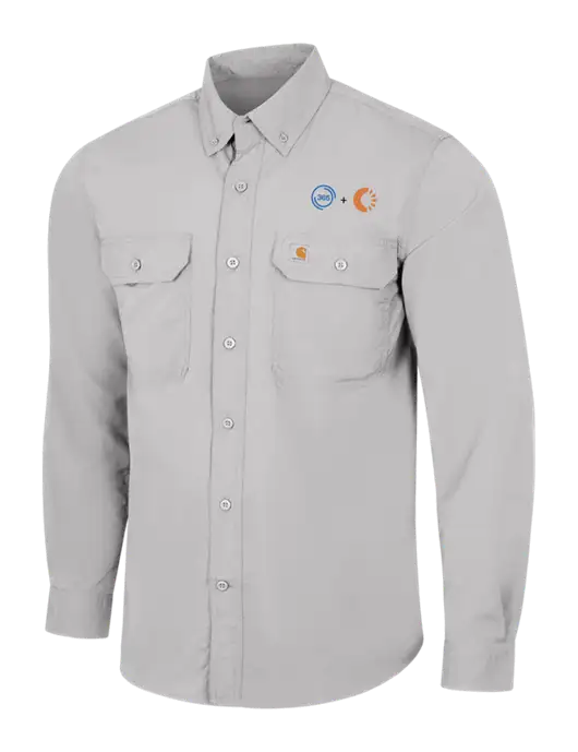 Carhartt Force Light Grey Solid Long Sleeve Shirt w/365 Cantaloupe Logo