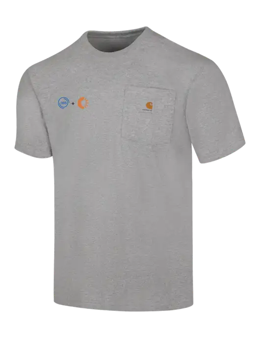 Carhartt Workwear Light Grey Heather Pocket Short Sleeve T-Shirt w/365 Cantaloupe Logo