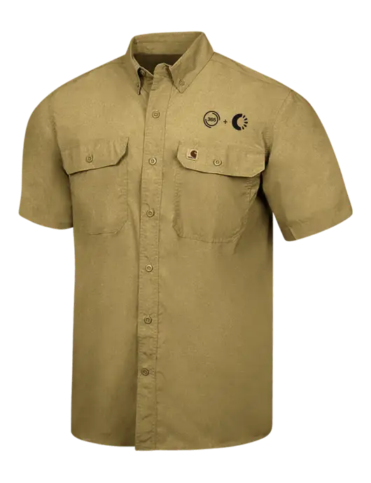 Carhartt Force Dark Tan Solid Short Sleeve Shirt w/365 Cantaloupe Logo