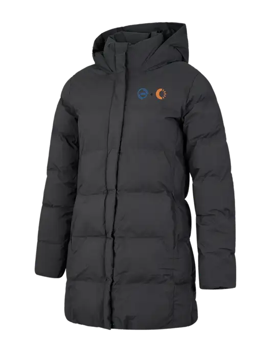 Mercer+Mettle Womens Dark Grey Puffy Parka  w/365 Cantaloupe Logo