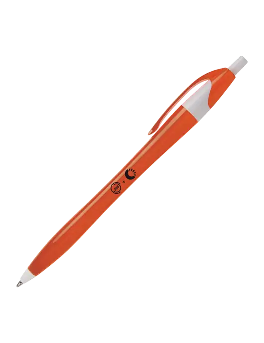 Novella Orange/White Breeze Pen - Blue Ink w/365 Cantaloupe Logo