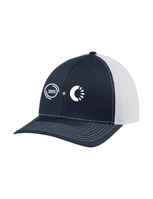 Richardson Adjustable Snapback Original 112 Trucker Cap Navy w/White Mesh w/365 Cantaloupe Logo