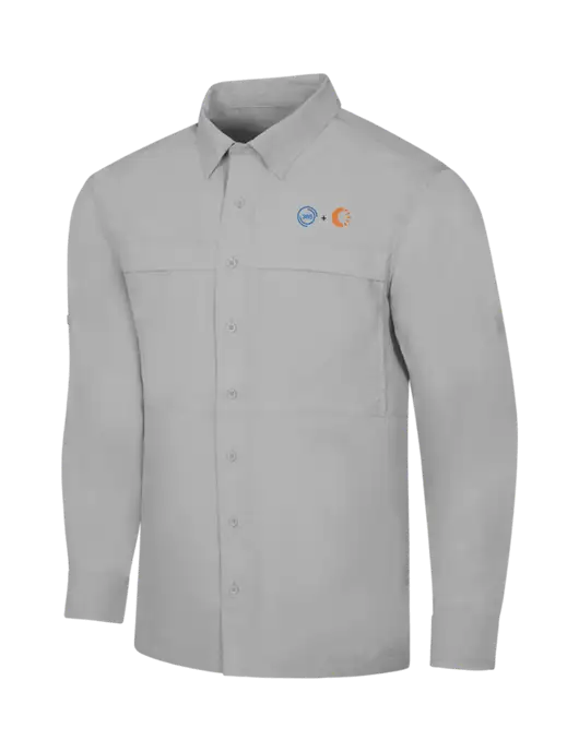 Light Grey Long Sleeve UV Daybreak Shirt w/365 Cantaloupe Logo