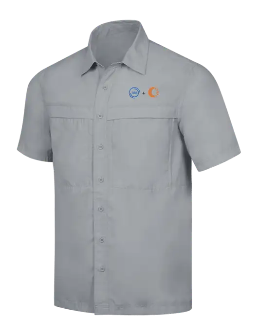 Light Grey Short Sleeve UV Daybreak Shirt w/365 Cantaloupe Logo