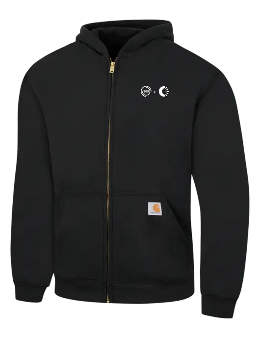 Carhartt Black Midweight Hooded Zip-Front Sweatshirt w/365 Cantaloupe Logo