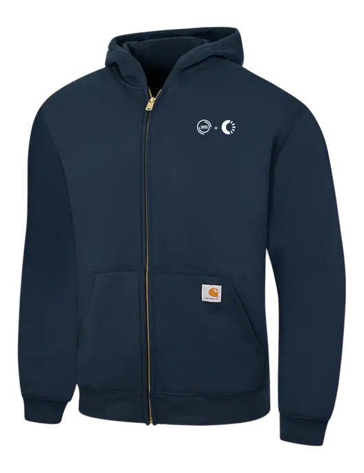 Carhartt Navy Midweight Hooded Zip-Front Sweatshirt w/365 Cantaloupe Logo