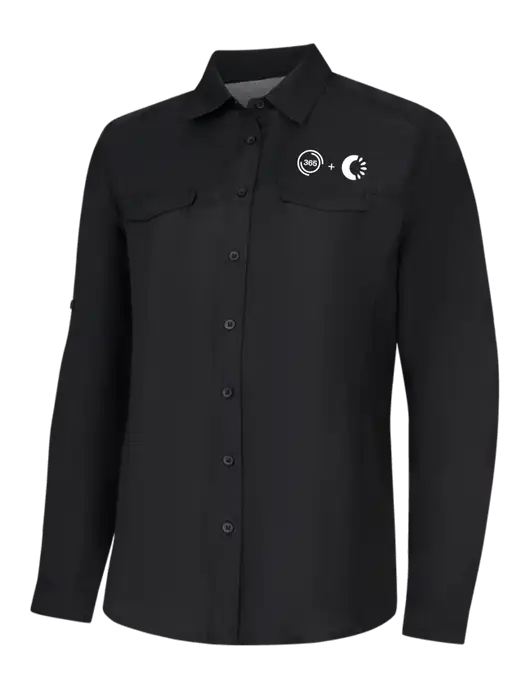Womens Black Long Sleeve UV Daybreak Shirt w/365 Cantaloupe Logo
