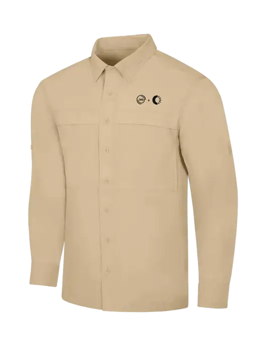 Tan Long Sleeve UV Daybreak Shirt w/365 Cantaloupe Logo