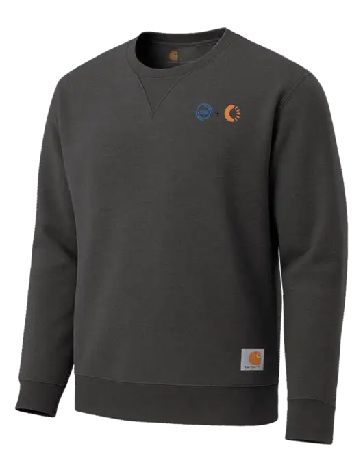 Carhartt Dark Grey Heather Midweight Crewneck Sweatshirt w/365 Cantaloupe Logo