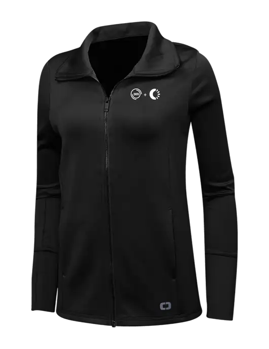 OGIO Black Womens Endurance Modern Performance Full-Zip w/365 Cantaloupe Logo