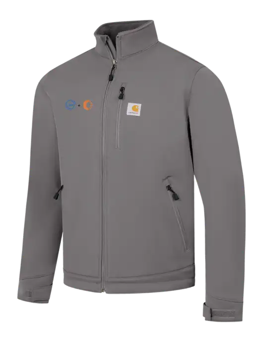 Carhartt Dark Medium Grey Crowley Soft Shell Jacket w/365 Cantaloupe Logo