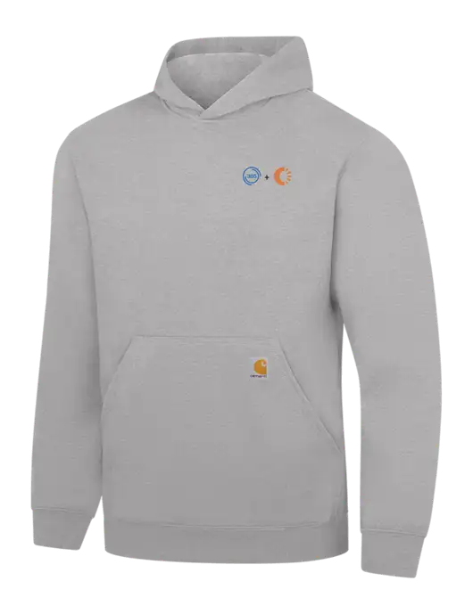 Carhartt Light Grey Heather Midweight Hooded Sweatshirt w/365 Cantaloupe Logo