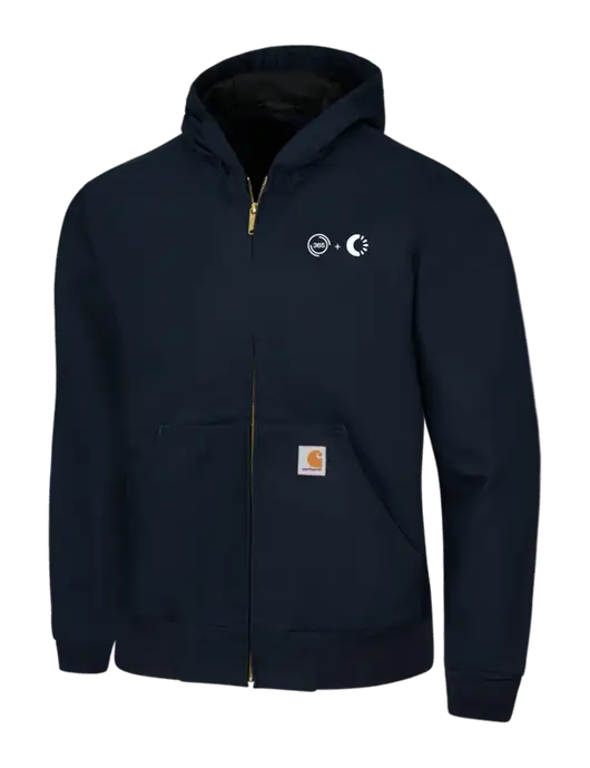 Carhartt Navy Thermal Lined Duck Active Jacket w/365 Cantaloupe Logo