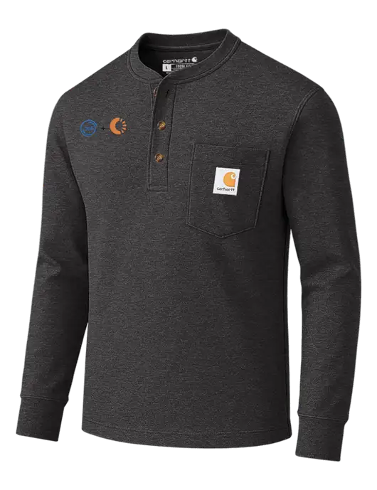 Carhartt Dark Grey Heather Long Sleeve Henley Shirt w/365 Cantaloupe Logo