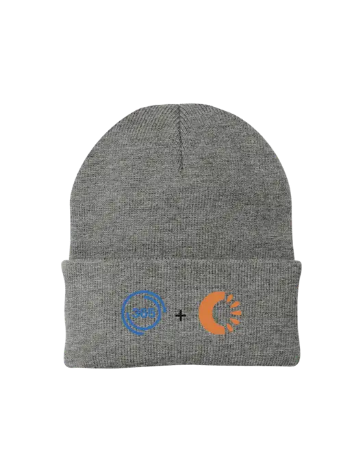 Medium Grey Heather Knit Cap w/365 Cantaloupe Logo