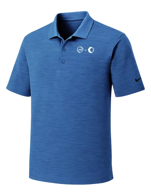 Nike Dri-FIT Royal Striated Polo w/365 Cantaloupe Logo