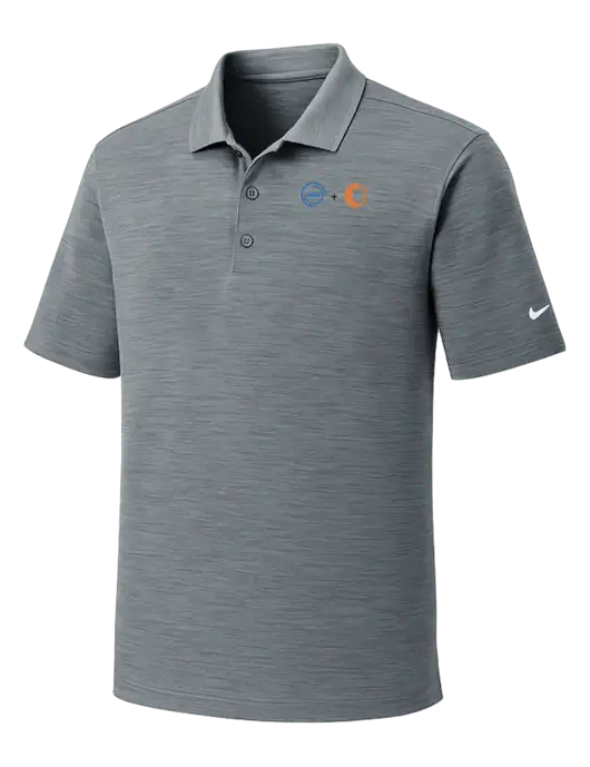 Nike Dri-FIT Medium Grey Striated Polo w/365 Cantaloupe Logo