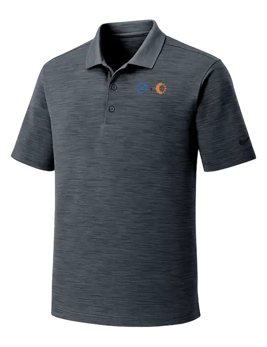 Nike Dri-FIT Dark Grey Striated Polo w/365 Cantaloupe Logo