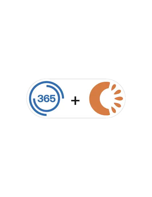 Medium Large Decal (approx 16-22 sq in) w/365 Cantaloupe Logo