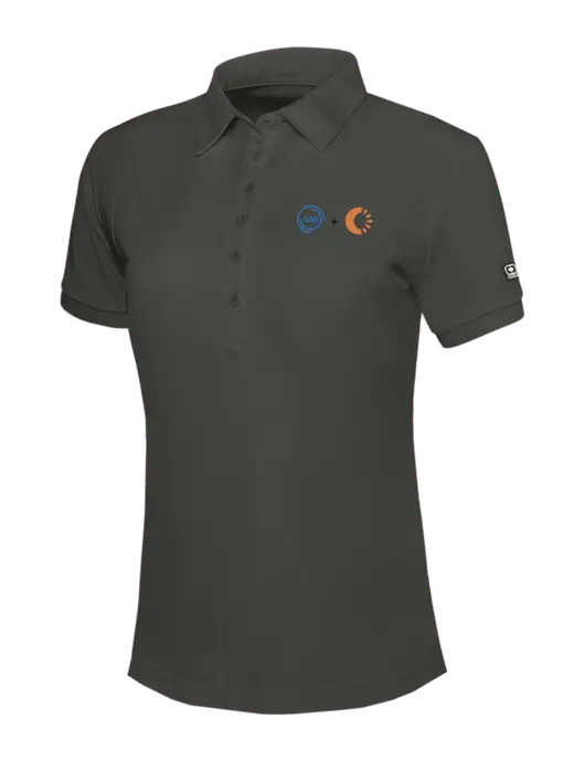 OGIO Womens Dark Grey Jewel Polo w/365 Cantaloupe Logo