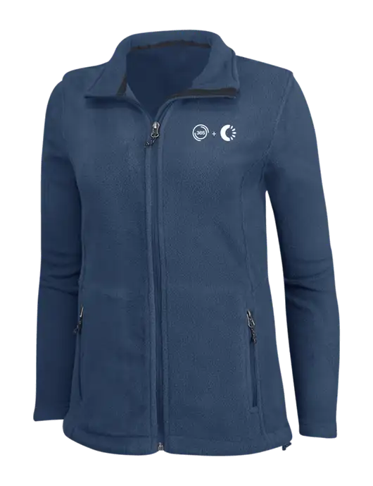 Womens Light Navy Fleece Jacket w/365 Cantaloupe Logo